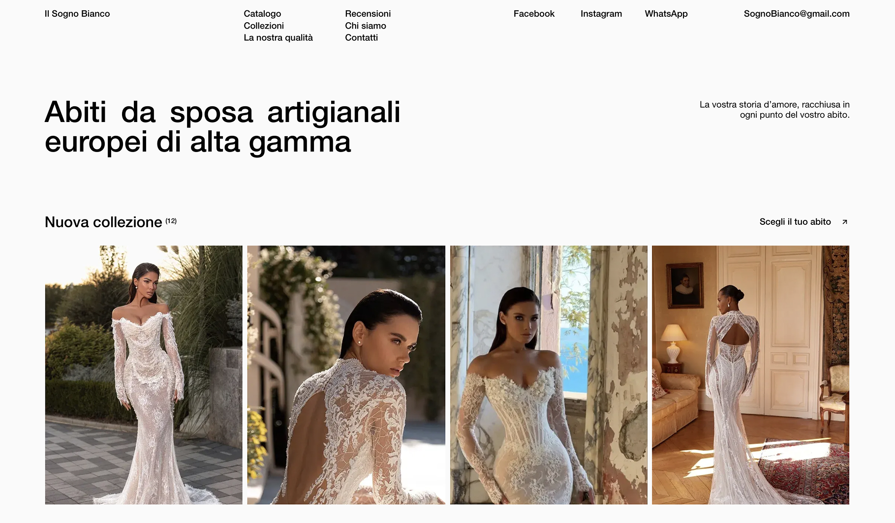 Главная страница Il Sogno Bianco